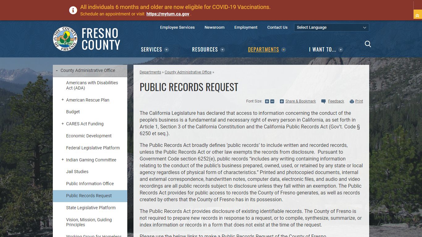 Public Records Request | County of Fresno - Fresno County, California