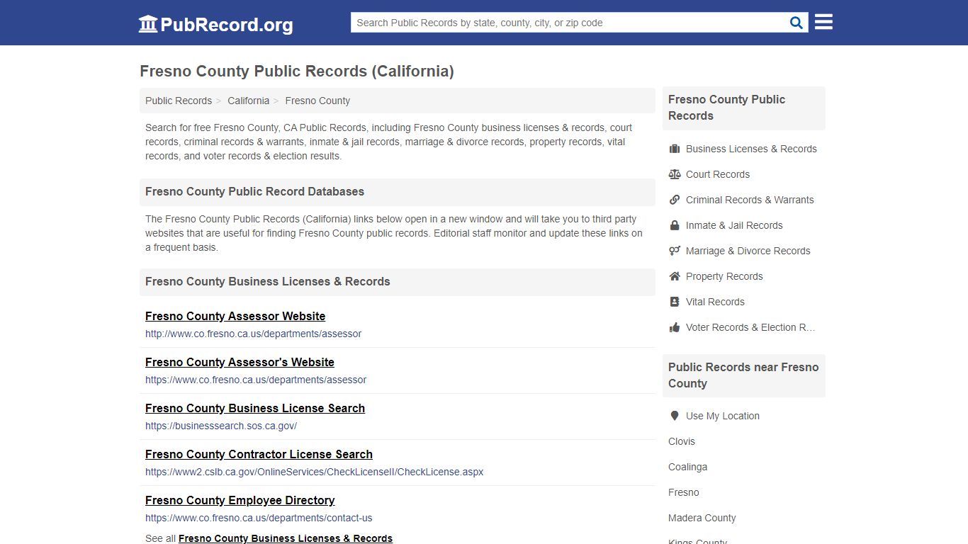 Fresno County Public Records (California) - PubRecord.org