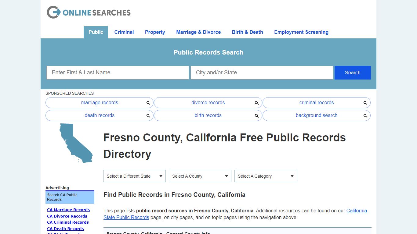 Fresno County, California Public Records Directory